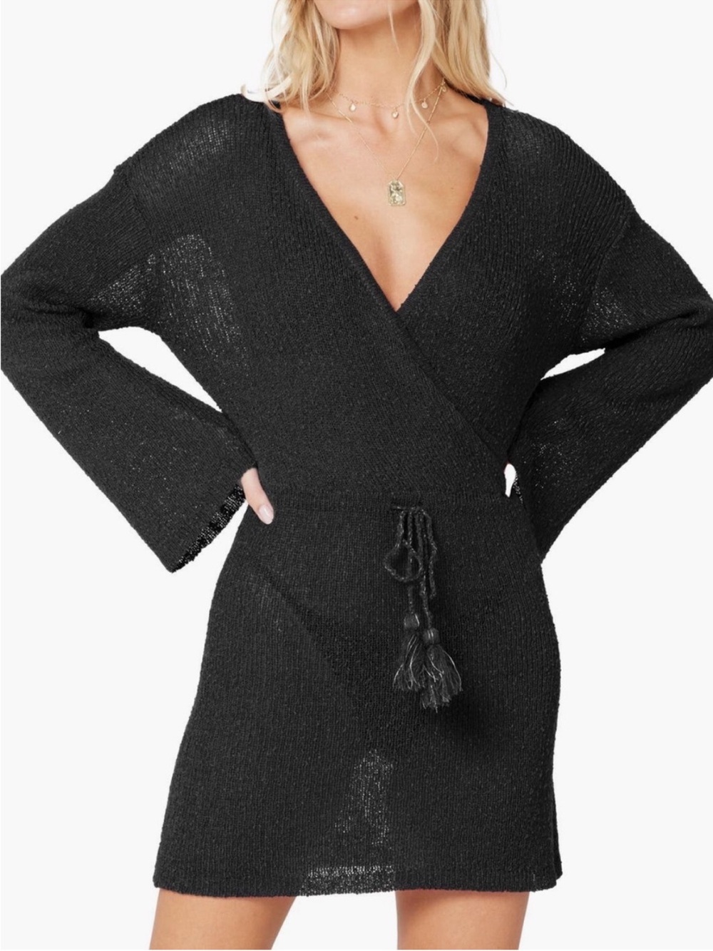 Revolve L*Space Topanga Black Cover Up Mini Dress